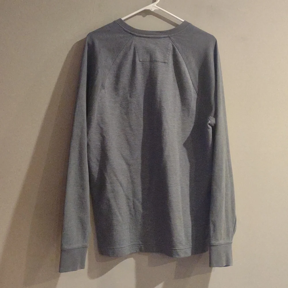 Banana Republic Mens Large‎ Gray Stripe Long Sleeve Henley